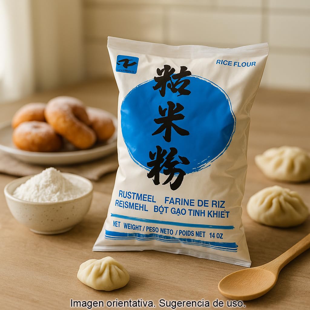 Harina de Arroz Blanca 2 x 400 g (800 g) Textura Fina para Repostería, Rebozados Crujientes y Espesar Salsas Alternativa Naturalmente Sin Gluten, Origen Tailandia