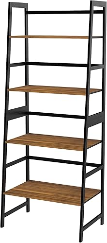 WTZ Estantería para libros, estantería, estantería escalera, 4 niveles altos, para dormitorio, sala de estar, oficina MC-801 (marrón)