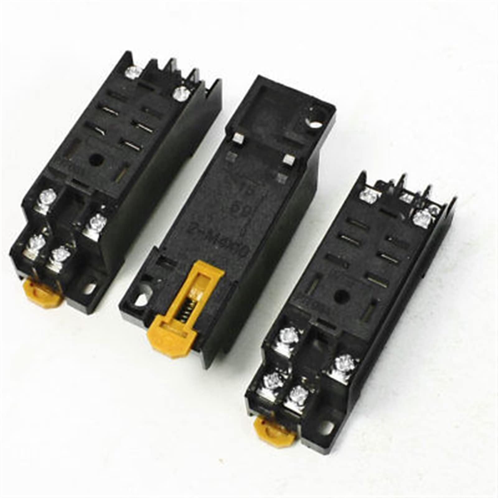 Support de base de relais pour rail DIN à 8 broches en plastique résistant - Lot de 6