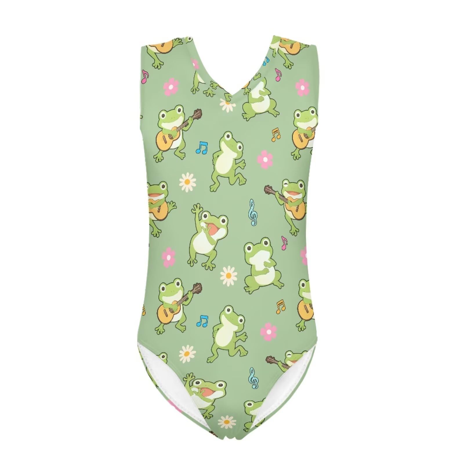 Cartoon Pattern Kids Girls Bathing Suits One Piece Swimsuit Soft &amp; Quick Dry, 5-14Years