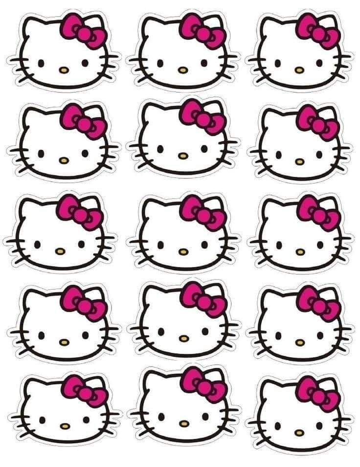 Hello Kitty Cupcake Toppers, Pack of 16, Glossy Die-Cut