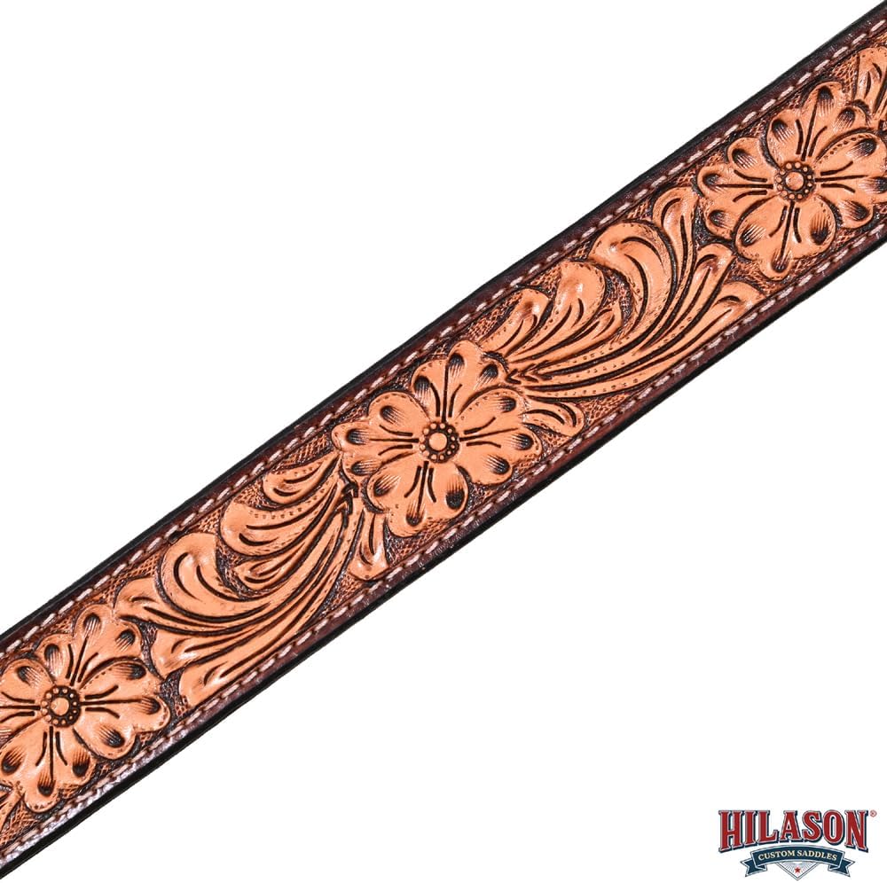 HILASON Western Horse Headstall Breast Collar Set American Leather Floral | Tack for Horses