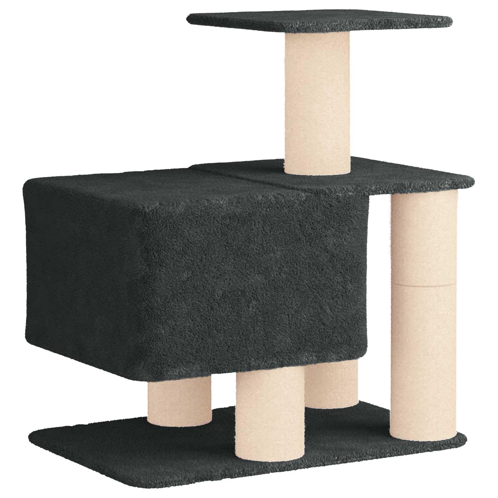 Árbol para gatos con columnas rascadoras de sisal, color gris oscuro, 96 cm de alto, rascador con cueva para gatos y plataformas de observación de madera y felpa para gatos, parque