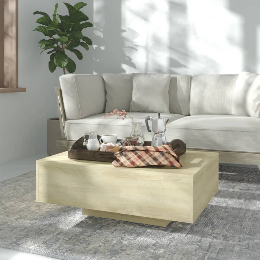 SXZenSpace Coffee Table Sonoma Oak 85x55x31 cm Engineered Wood Small Modern Design Robust and Durable for Living Room Bedroom