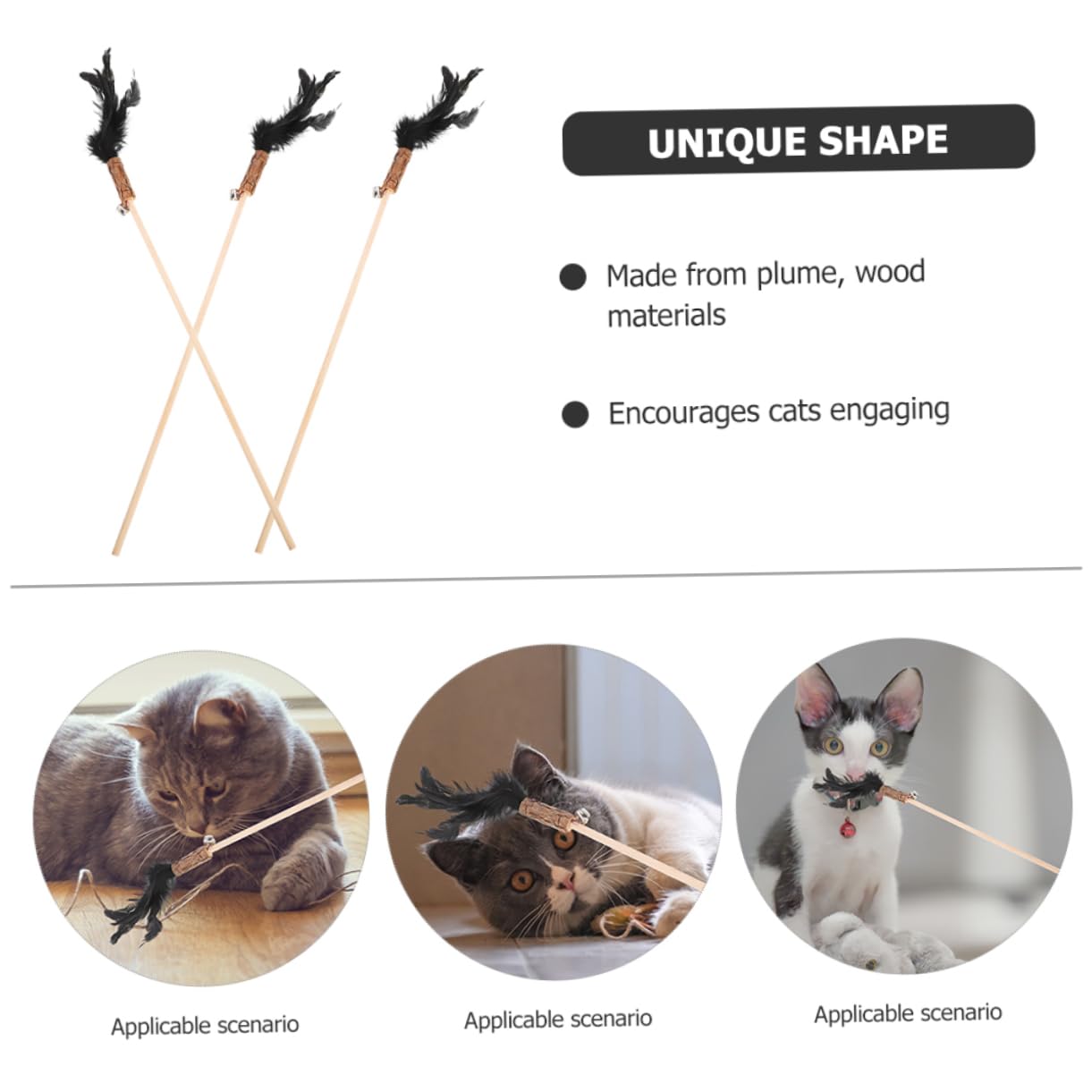 INOOMP 5 Sets Spielzeug Für Katzen Interaktives Katzenspielzeug Federglocken-Design Für Kätzchen Die Spaß Machen 3 Stück * 5