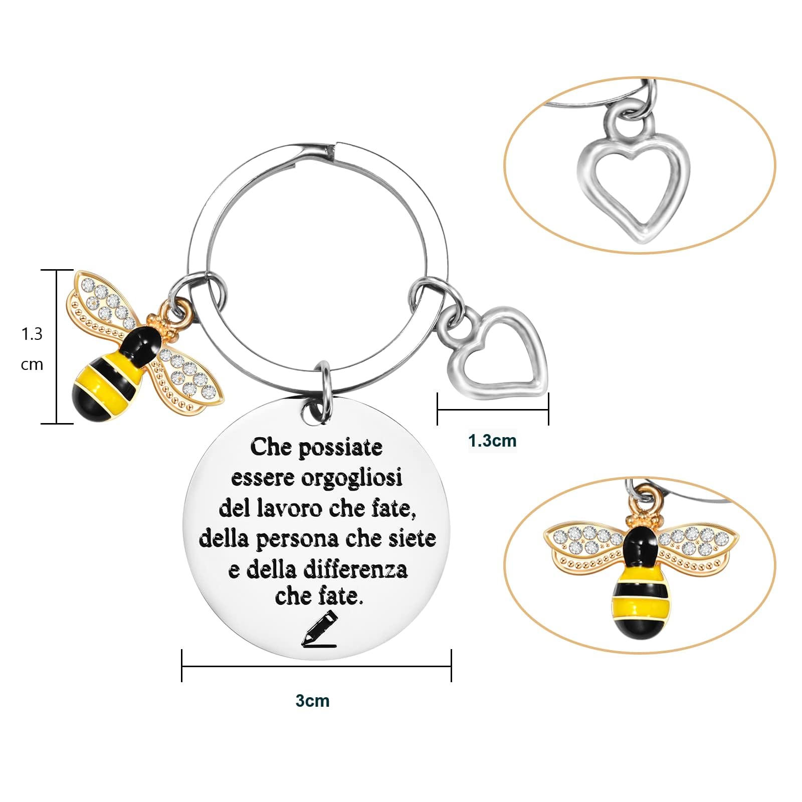 BOCHOI Portachiavi Regalo per Insegnanti Regalo di Laurea per Insegnanti Fine Anno