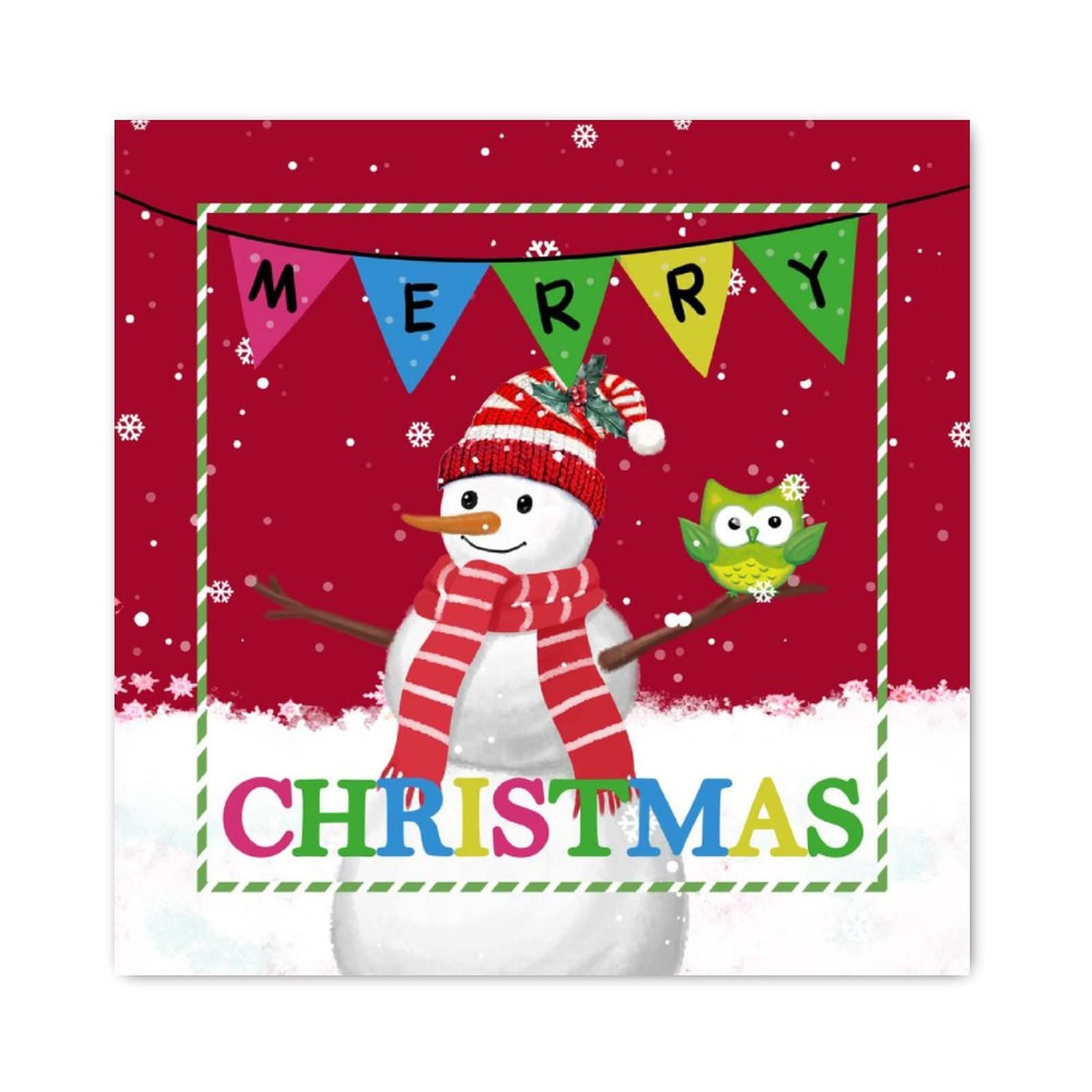 Panneau en bois Merry Christmas oiseau vert decoration murale retro imprime ferme
