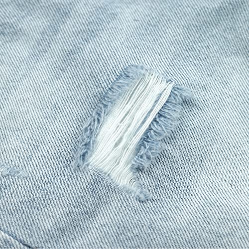 KIDSCOOL SPACE Boys Summer Denim Shorts, Ripped Soft Thin Elastic Band Inside Half Jean Pants3