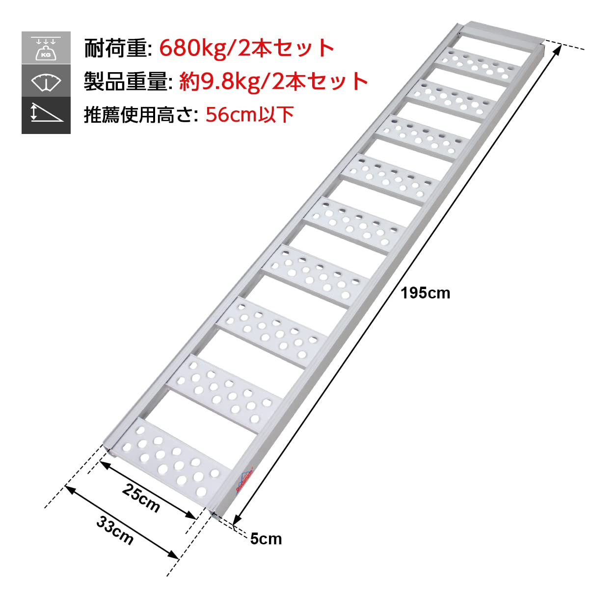 お取引中】アルミラダー ブリッジ 耐荷重不明 車 重機 除雪機 バイク
