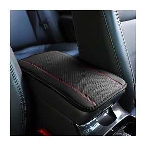 8sanlione Car Armrest Storage Box Mat Fiber Leather Car Center Console Cover Car Armrest Seat Box Cover Accessories