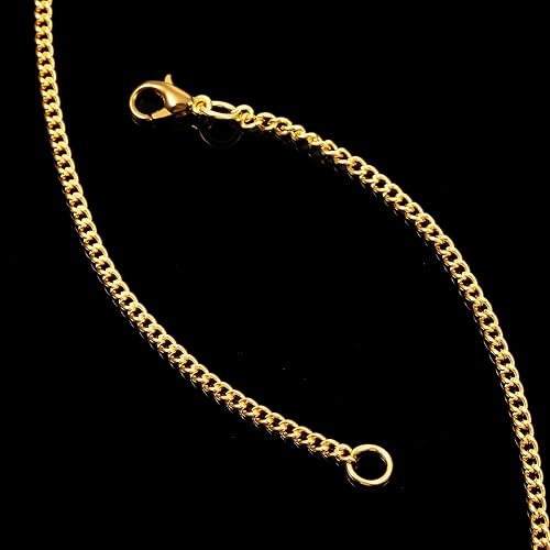 Miniatura 4 de Hicarer Paquete de 24 cadenas de collar chapadas en oro para mujer, a granel, de 16-26 pulgadas, 0.079 in, chapadas en oro, cadenas de eslabones