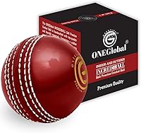 ONEGlobal Soft Rubber Cricket Practice Ball - Safe Indoor/Outdoor with Real Stitched Seam, True Bounce & Swing for Skills Training