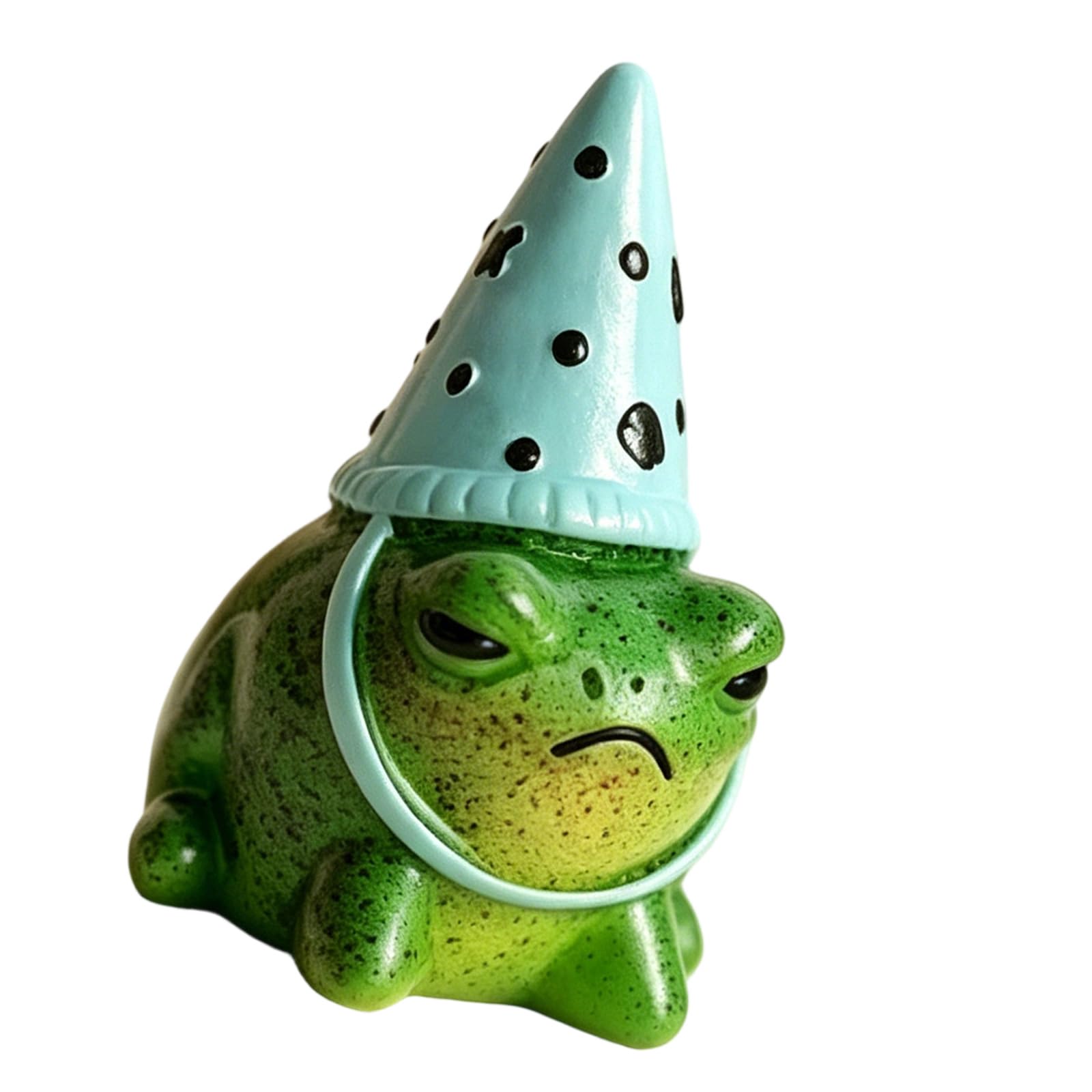 Msioytog Frogs Statue Wearing Festives Hat Resin Animal Sculpture for Outdoor Garden and Indoor Desktop Shelf Display Decors Frogs Yard Decoration