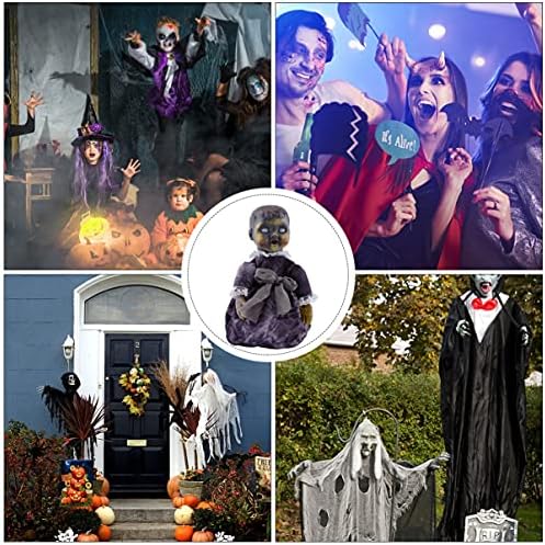 Tomaibaby Halloween Talking Doll Voice- activated Induction Doll Glowing Walking Doll for Haunted House Party Bar without Battery