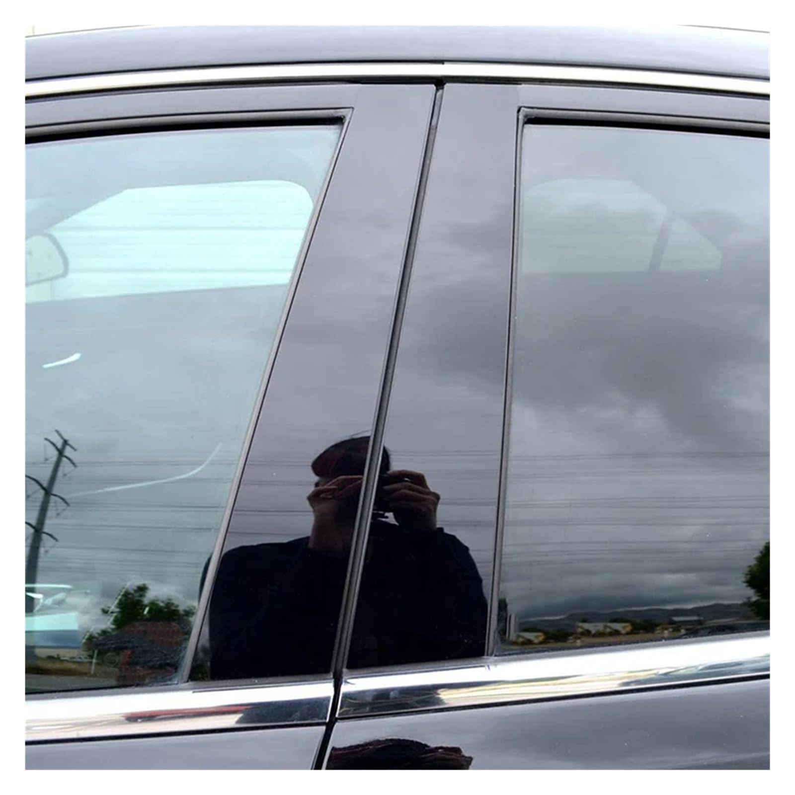 NEGRO Auto Pilastro Messaggi Nero Lucido Porta Finestra Stampaggio Copertura Adesivi Accessori for Hyundai Tucson 2016-2022