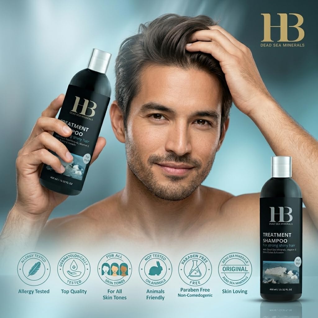 Health & Beauty Dead Sea Minerals Shampoo for Men – Nourishing Hair Care, Strengthening & Hydrating Formula for Normal and Dry Hair, 400ml
