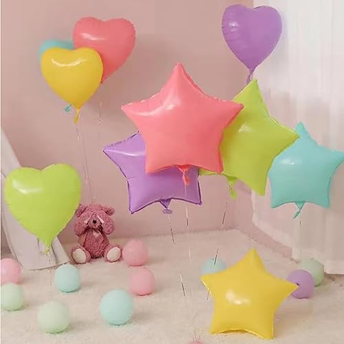 Miniatura 129 de KALOR Globos de Mylar de estrella rosa intenso de 18 pulgadas, 10 globos de helio en forma de estrella para bodas, baby shower, decoraciones de Rosa