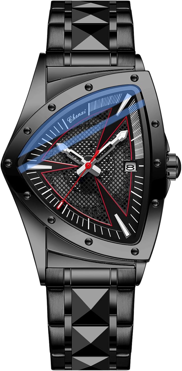 Gosasa Fashion Men’s Stainless Steel Triangle Dial Quartz