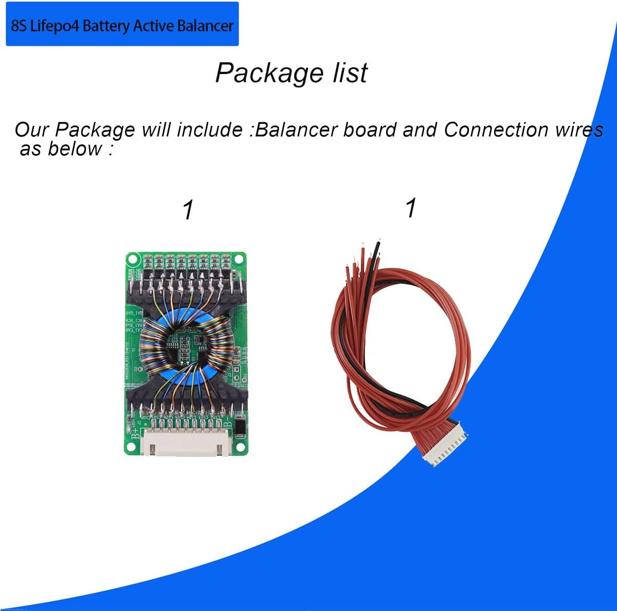 8S Lifepo4 24V Battery Balancer - Electric Lithium Battery Active Balancer for LiPo, Li-ion, and LFP, Energy Transfer Equalization Module with 5A Balance Current