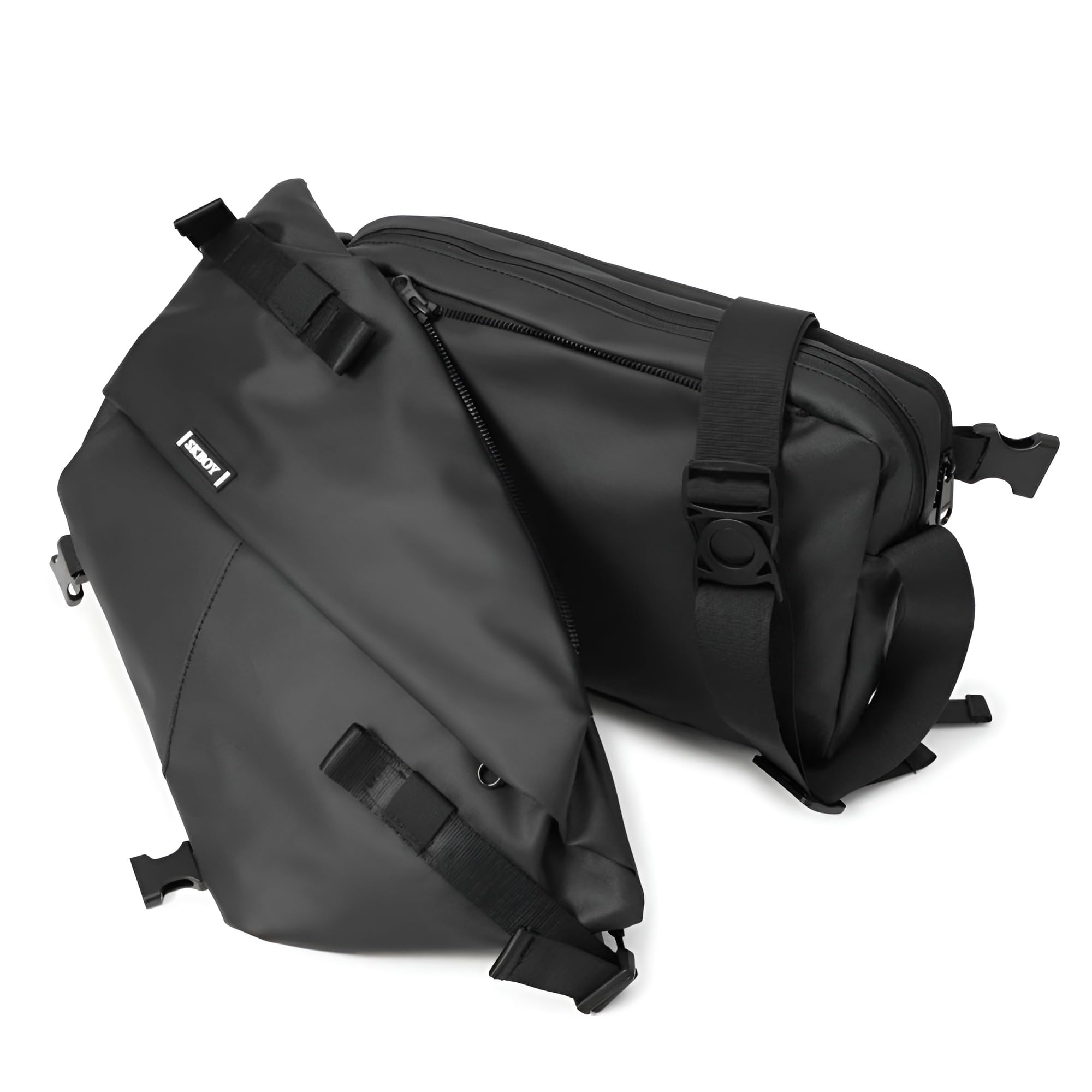 Shoulder Cross body Bag | Urban Flim Coating Mens Messenger Bags | Outdoor Chest Pack Multi compartment bag Convenient and Light for Travel 14Inch (1Pcs)-image-35