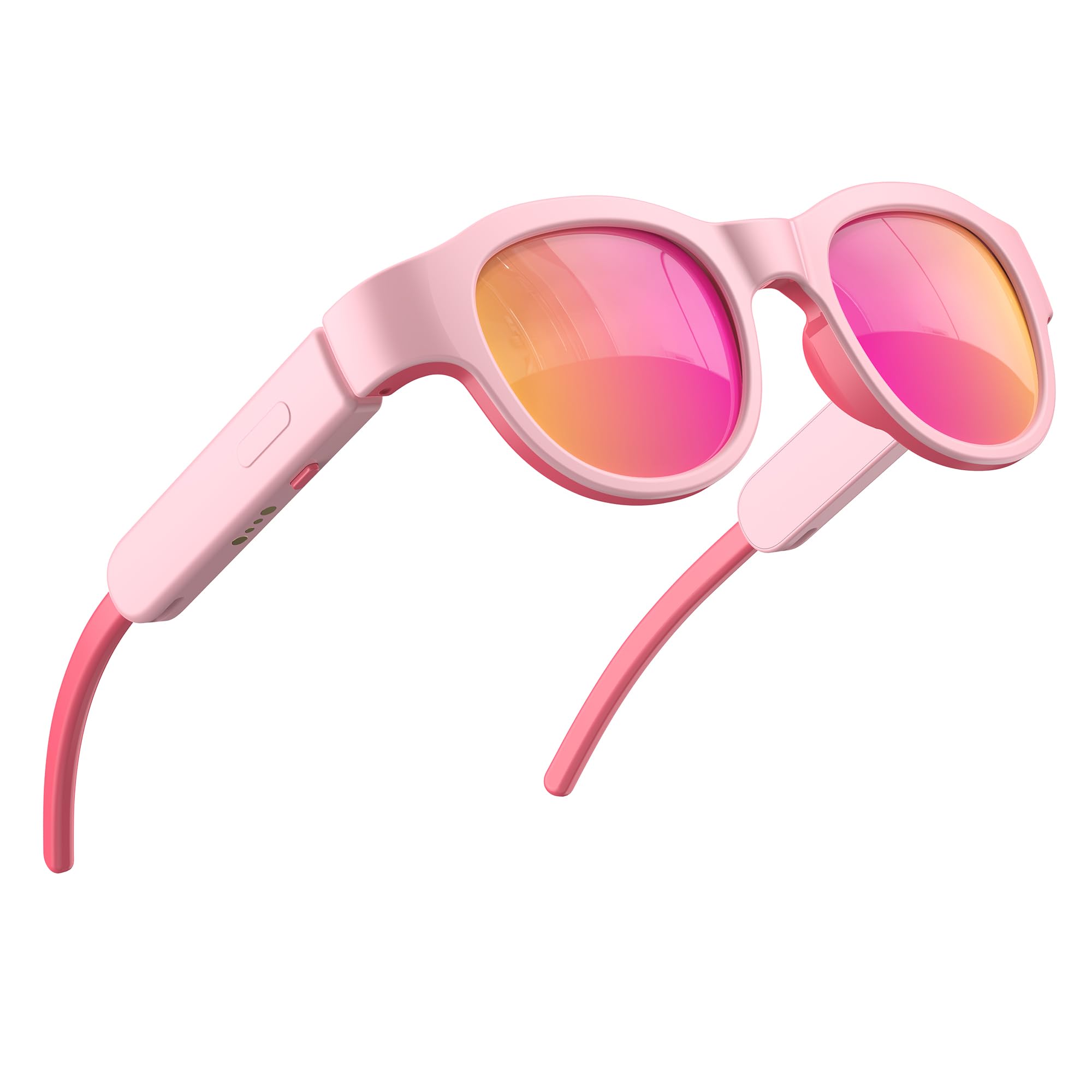 Kids Bluetooth Sunglasses Pink Audio Glasses UV400 Open Ear Speakers