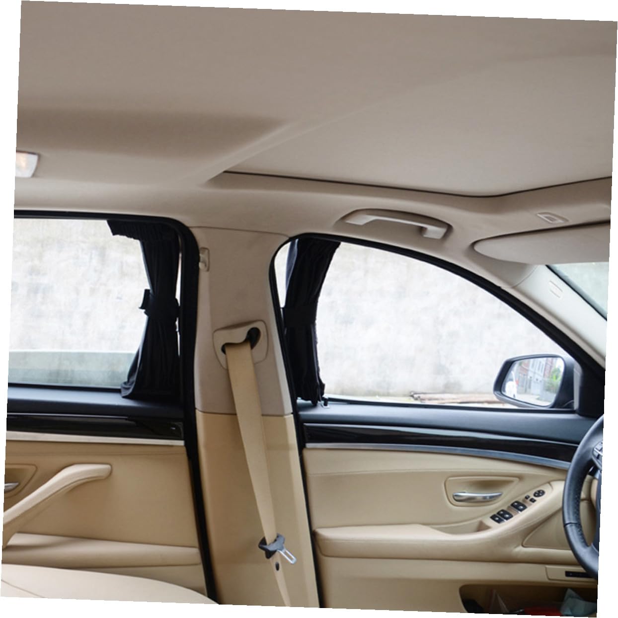 Cortinas Laterales de Coche Opacas 2 Piezas, Negro