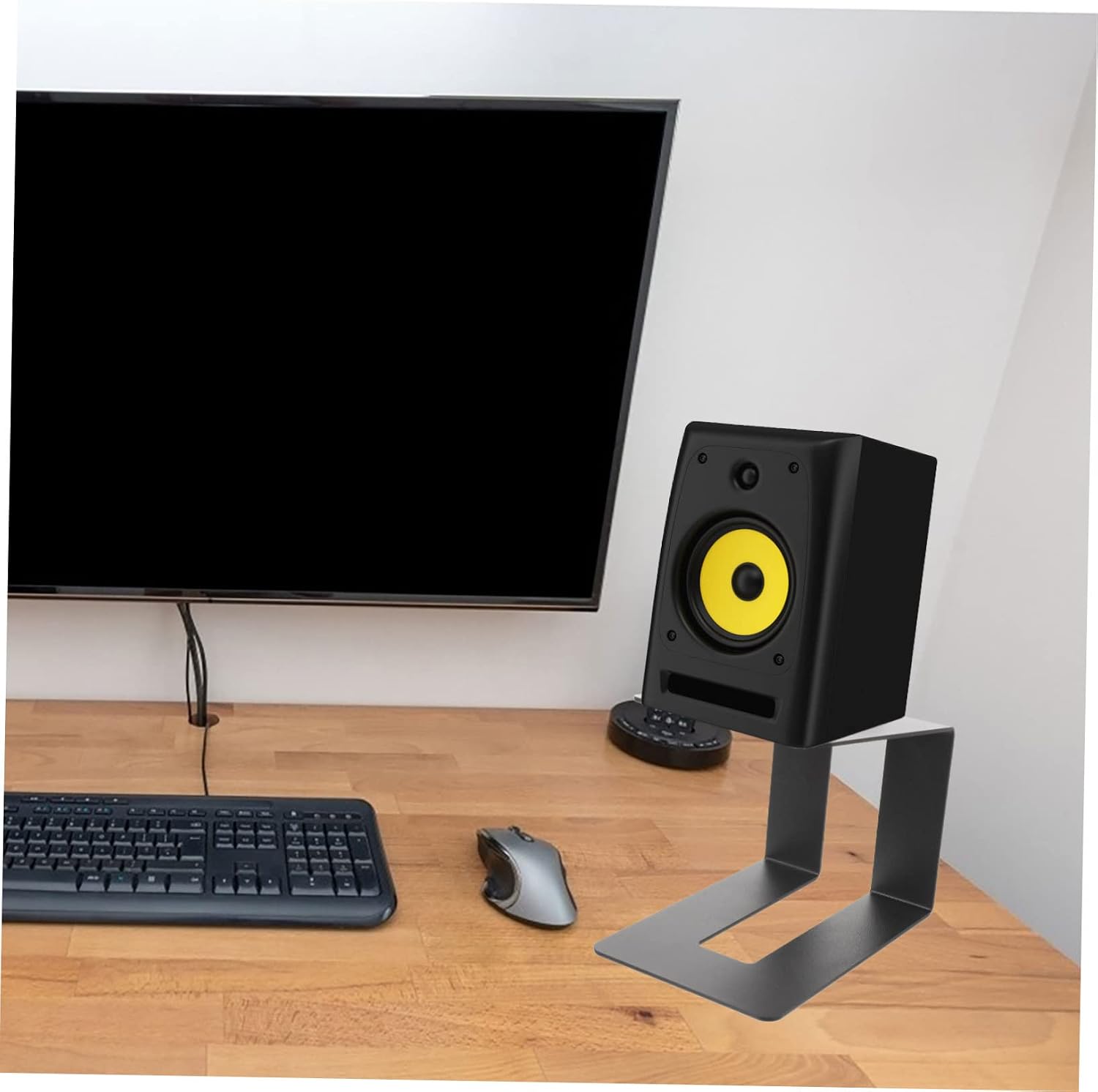 Toyvian Speaker Bracket Heavy-Duty Metal Stand for Desktop Speakers Height for Optimal Sound Quality for Home Office Use