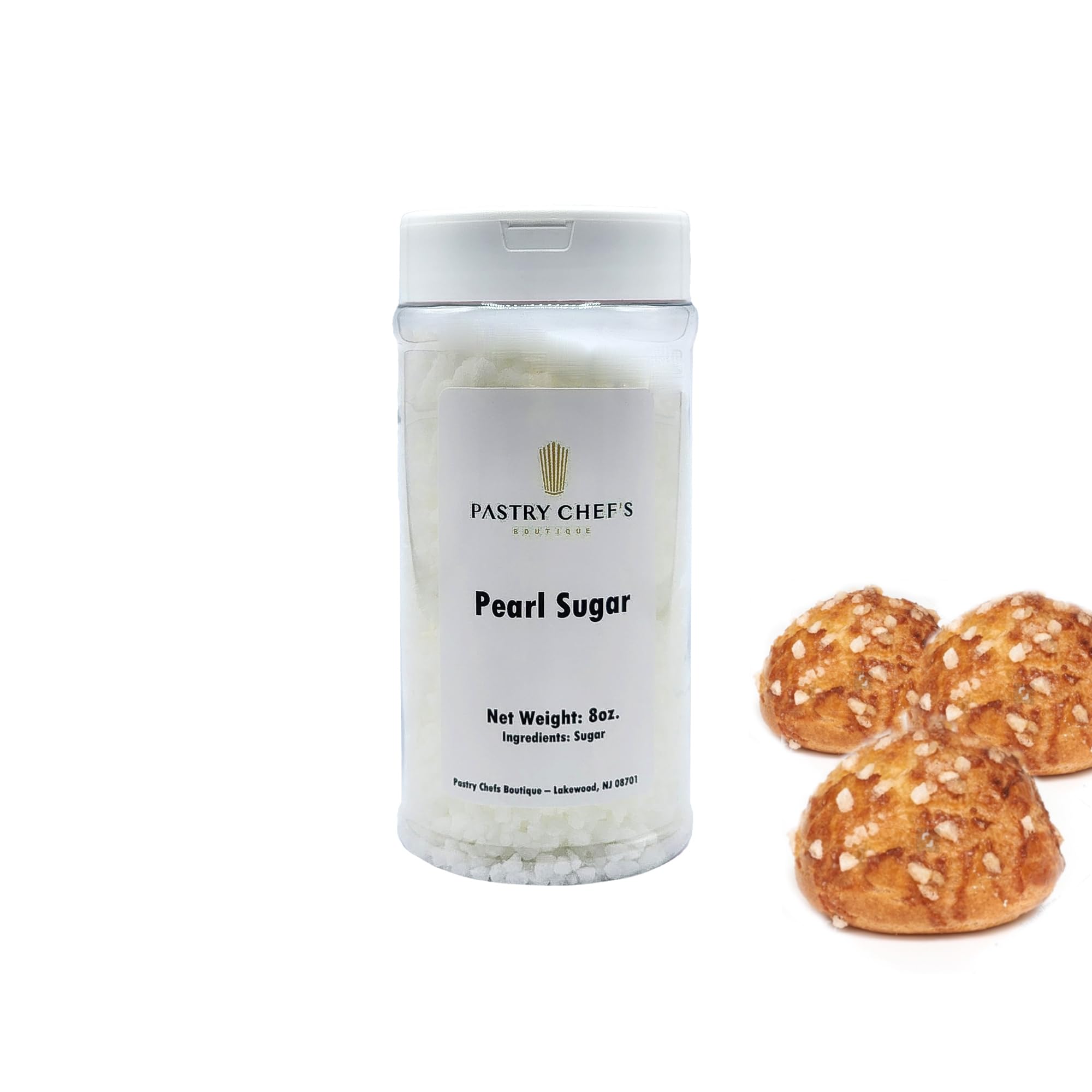 Pastry Chef's Boutique Belgian Pearl Sugar for Waffles Brioches and Choux Pastry - Large Grain - 8oz.