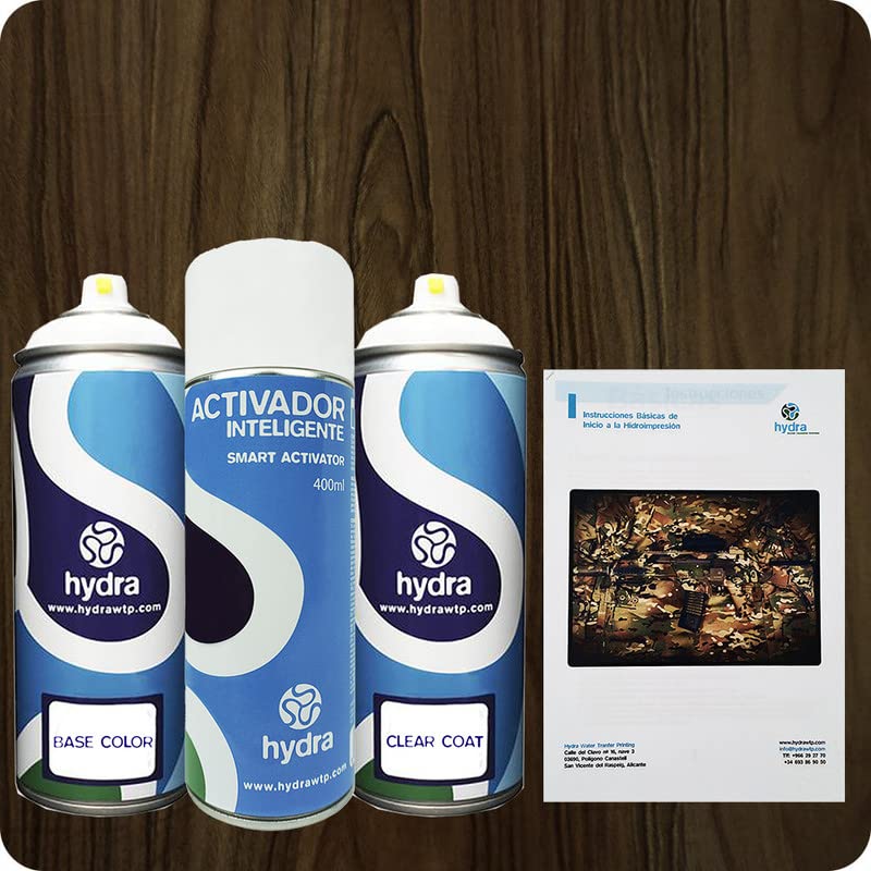 Kit Hydro Dipping BASIC - Activateur Spray 400ml + Film Hydrographique Effet Noyer + Instructions