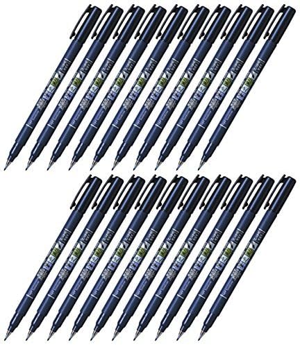 Tombow Fudenosuke Brush Pen (GCD-111), Hard Tip, Blue Body, Value Set of 20