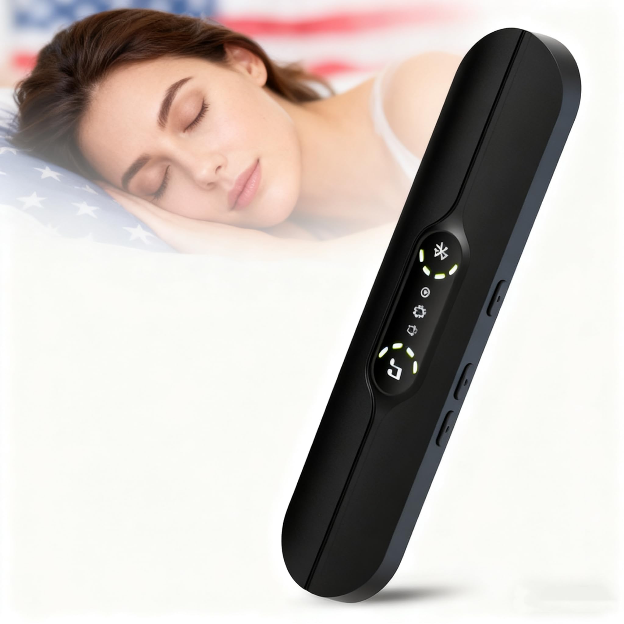 Under Pillow Speakers for Sleeping Bluetooth, Bone Conduction Technology, 3D White Noise Generator, Volume Control & Sleep Timer, TF Card Support Side Sleeper Friendly