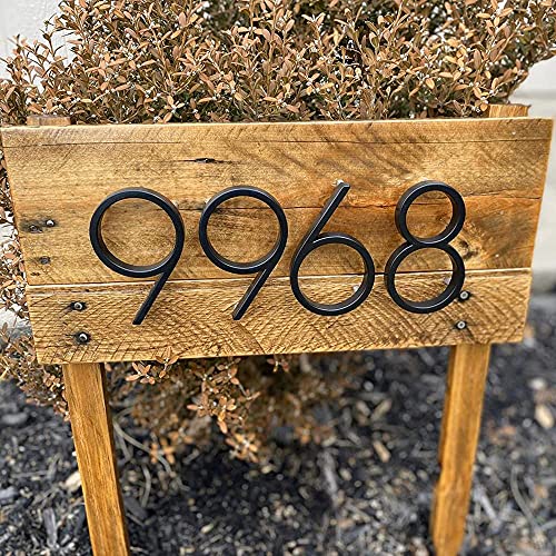 5" Stainless Steel Floating House Number, Metal Modern House Numbers, Mailbox Decor Number With Nail Kit, Coated Black, 911 Visibility Signage (9) Or (6) #TOP4
