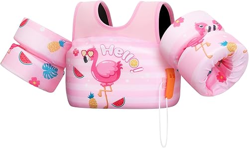 Miniatura 21 de HeySplash Chaleco de Natación para Niños, Flotadores de Piscina para Niños Pequeños, Chaleco de Natación para Niños con Correa Ajustable, Chaqueta