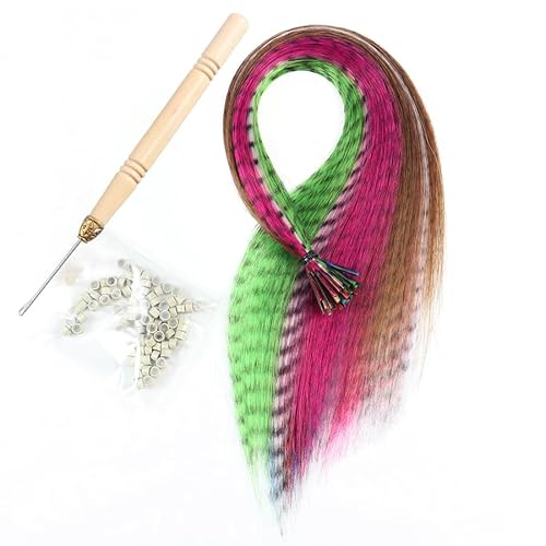 LCKKJHG Extensiones de Plumas de Cabello de Color sintético, 20, 30, 40, 50 Piezas, Punta de 16 Pulgadas, postizo sintético, Extensiones de Cabello de Plumas para Fiestas Y Decoraciones(40-Set)