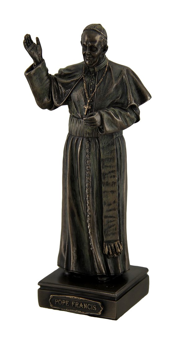 Zeckos Pope Francis Bishop of Rome Decorative Bronzed Statue