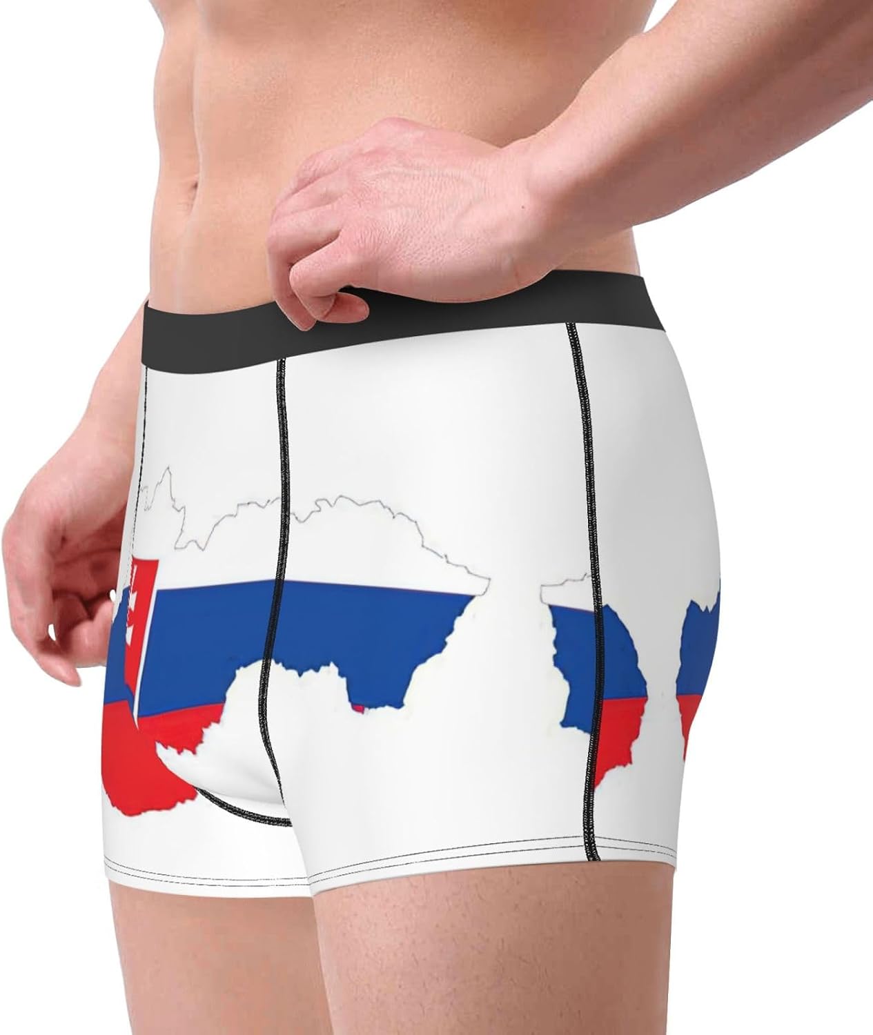 Slovakia Flag Map Print Boxers For Men–full Print Mens Underwear Boxer Briefs,Comfortable And Breathable Mens Boxers