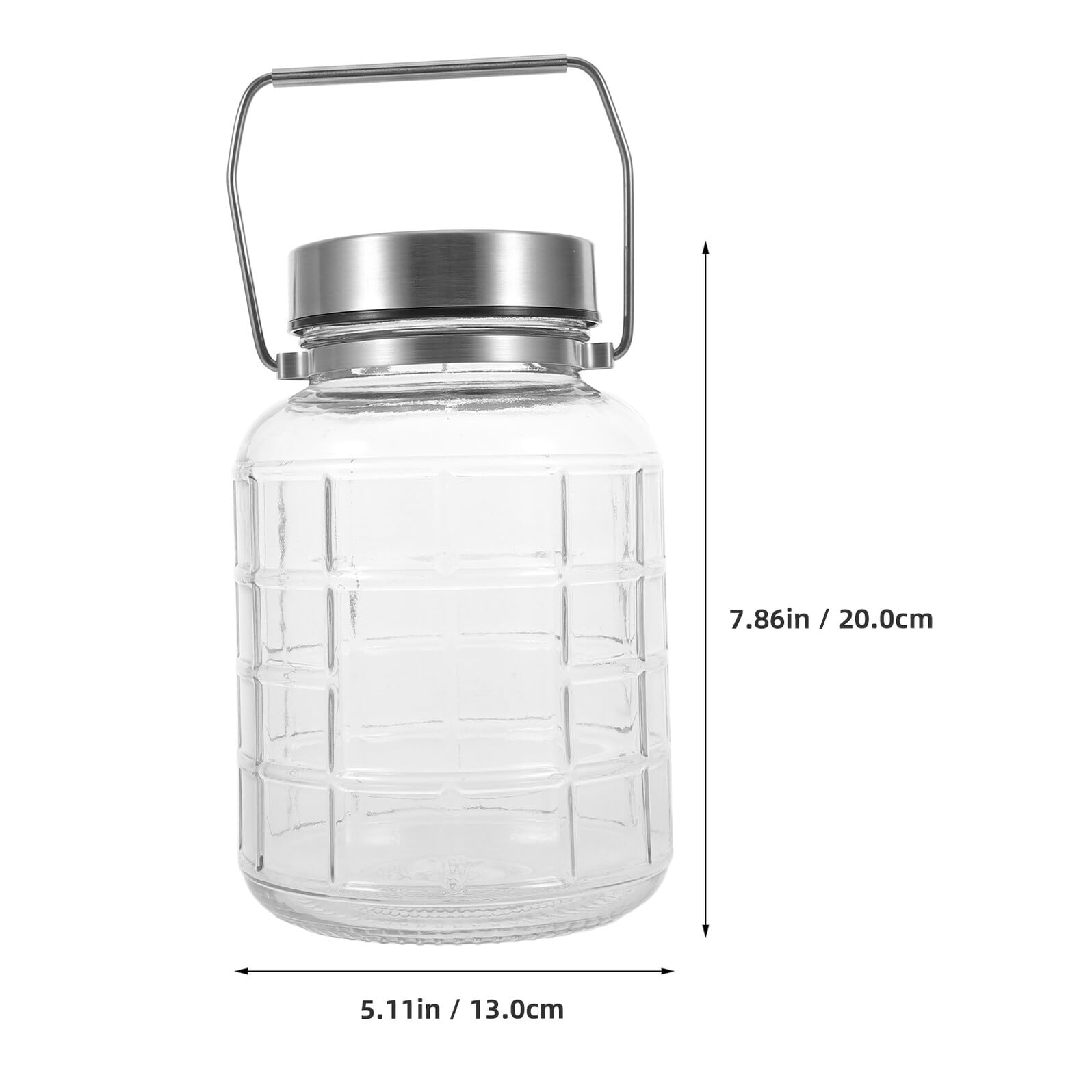 Vaso in Vetro per Fermentazione con Valvola di Sfiato Ermetico Contenitore per Conservazione Alimenti in Cucina Barattolo per Fermentare Verdure Spezie e Conserve