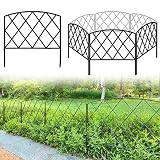 Thealyn Dekorativer Gartenzaun aus Metall, 61 cm breit x 61 cm hoch (5 Paneele, Gesamtlänge: 3 m), Metallbordüre, Klappzaun, Landschaftszaun für Blumenbeet, Bäume, Tierbarriere