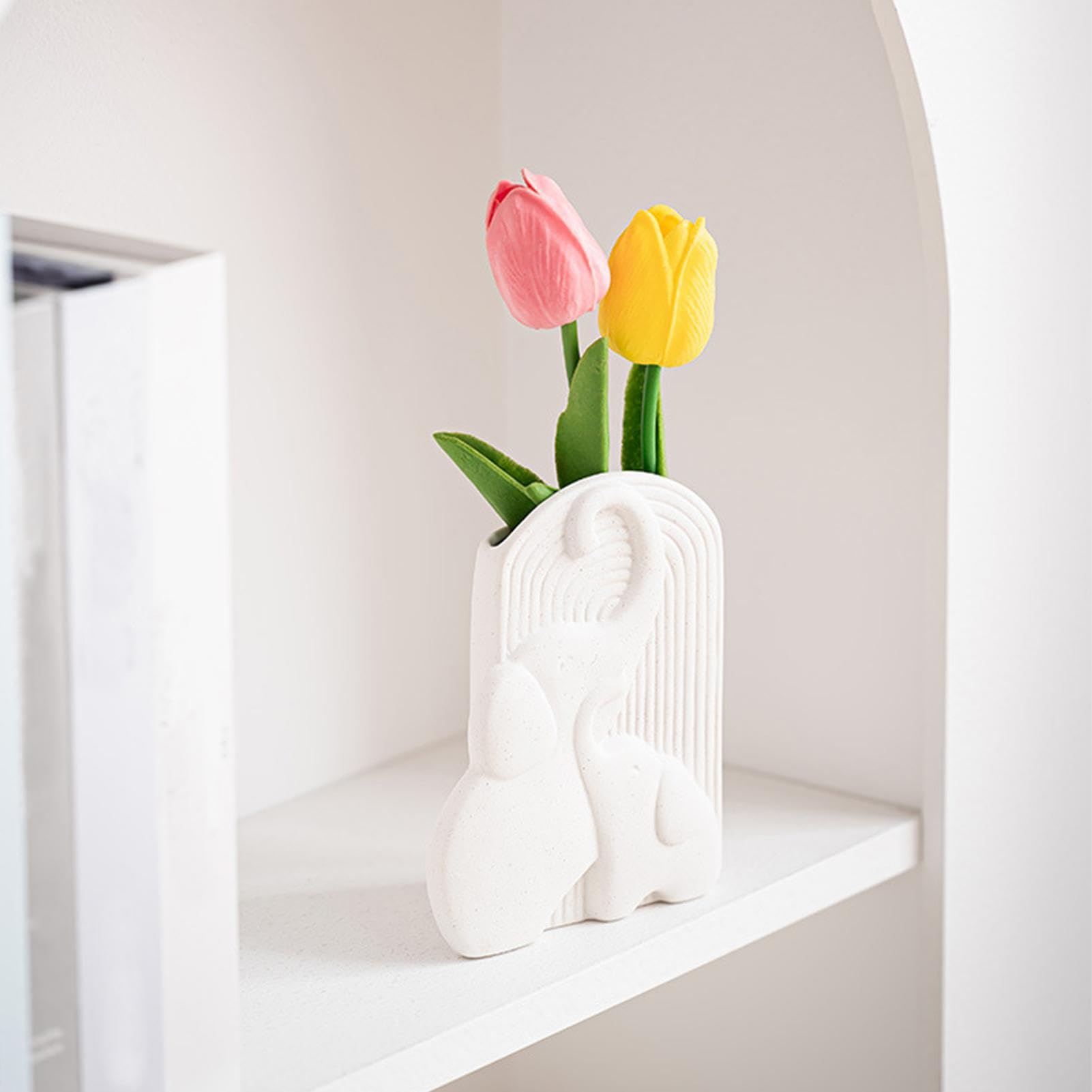 Amazon.co.jp: 象の形の花瓶、象のセラミック花瓶 - ドライフラワーの