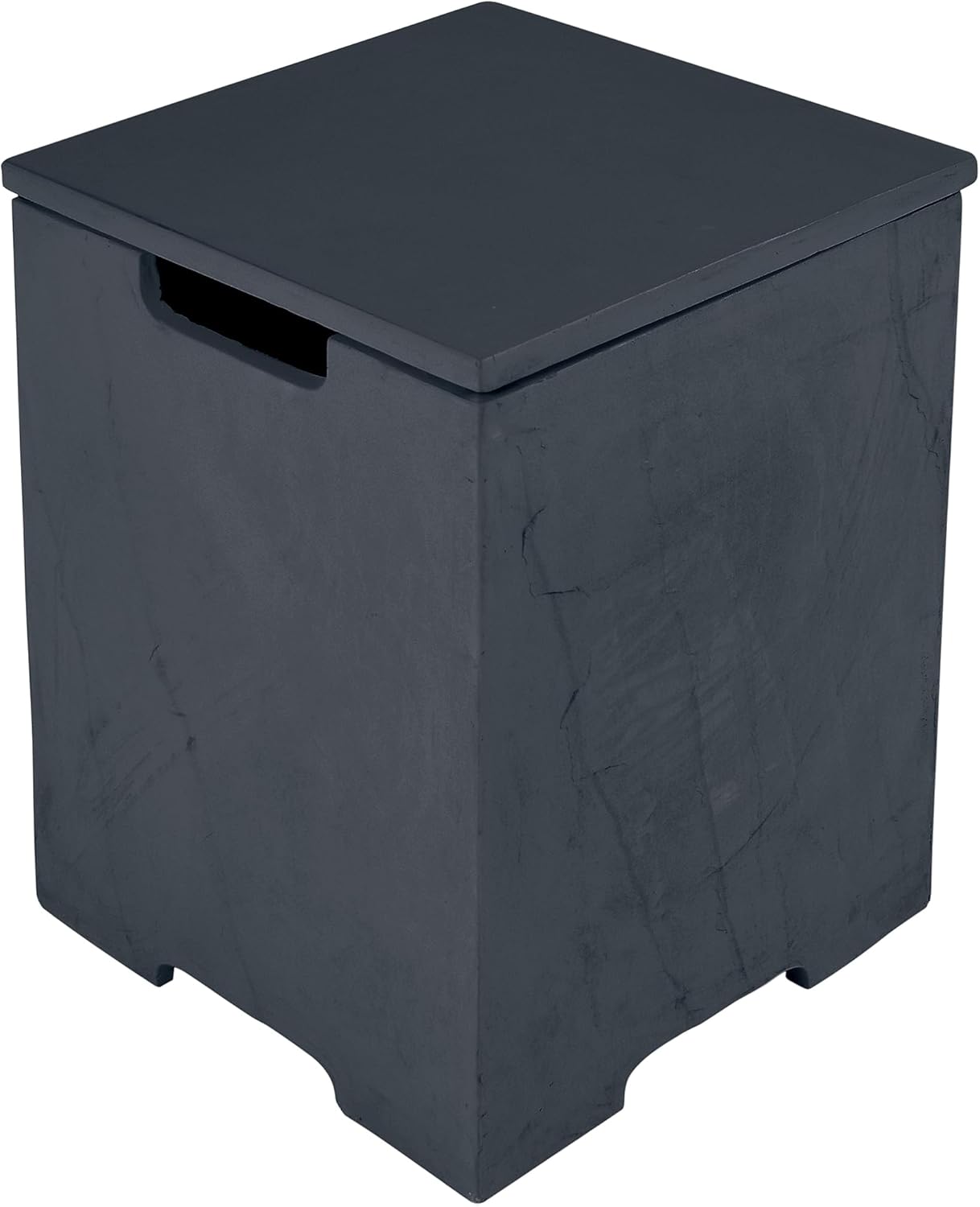 AMS Fireplace | Elementi Tall Square Space Gray Propane Tank Cover | Concrete GFRC base | 15.9 × 15.9 × 24.9 inches | Suited For Meteora and Capertee Fire Pit Tables