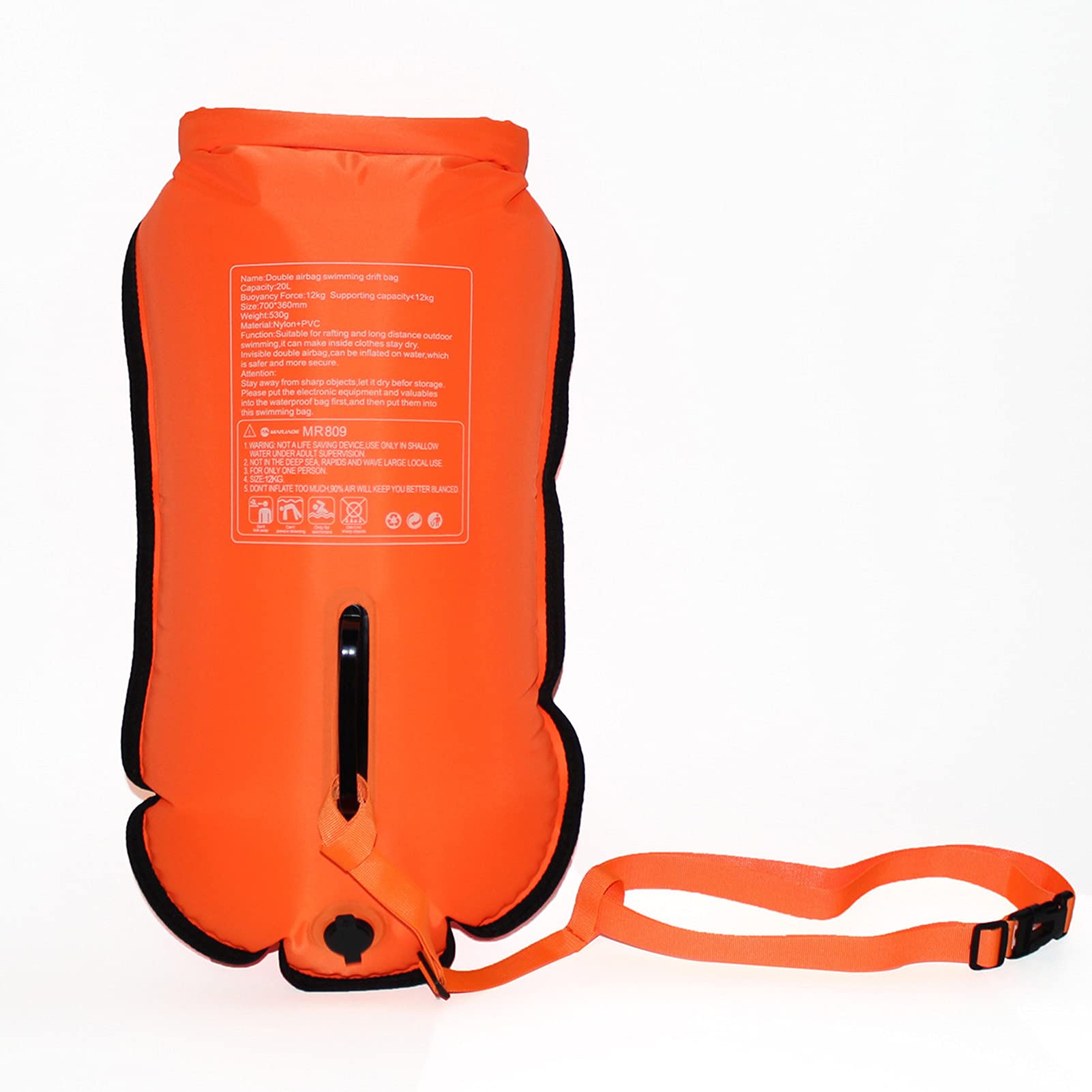 Premium Schwimmboje mit trockentasche, 20L für Triathleten, Stand up Paddling oder Wassersportler, offenen Wasser Schwimmer【Gut sichtbarer für wasserdichtes aufbewahren von Wertsachen】- TRAGBAR&LEICHT
