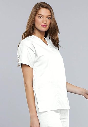 Miniatura 7 de Cherokee Camiseta médica para mujer, cuello en V, ajuste tradicional con manga Dolman y tela resistente a la decoloración, 4700