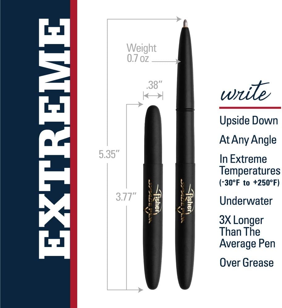 Fisher Bullet Space Pen with Fisher Space Pen Logo, Matte Black, Gift Boxed (400B/FSP)