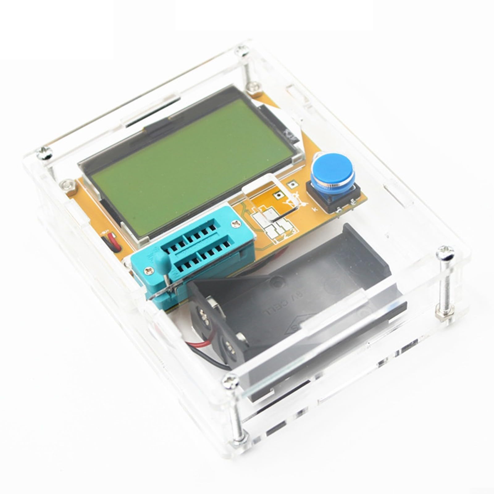 LCRT4 Transistor Tester Testbereich Induktor Dual Diode Einstellbares Potentiometer ESR Digital Transistor Tester Widerstand Kondensator Diode mit Gehäuse