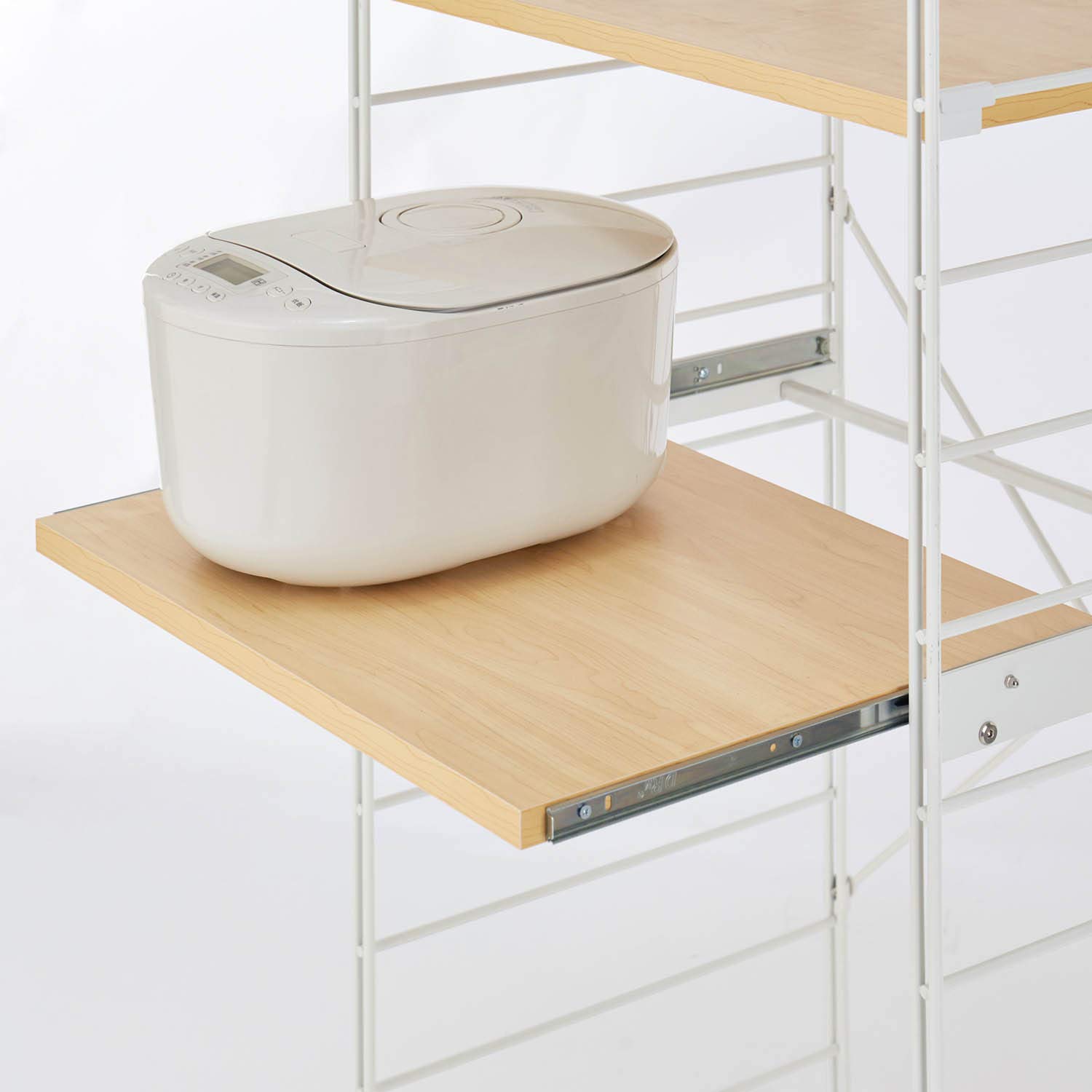 Amazon | [ベルメゾン] レンジボード スライド棚 高さ調節可 ダブル