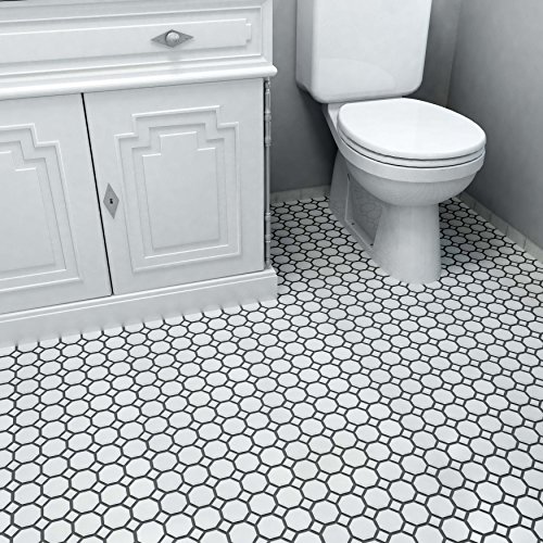 SomerTile FXLMOWWT Retro Octagon Porcelain Floor and Wall Tile, 11.5" x 11.5", Matte White - Thumbnail 6