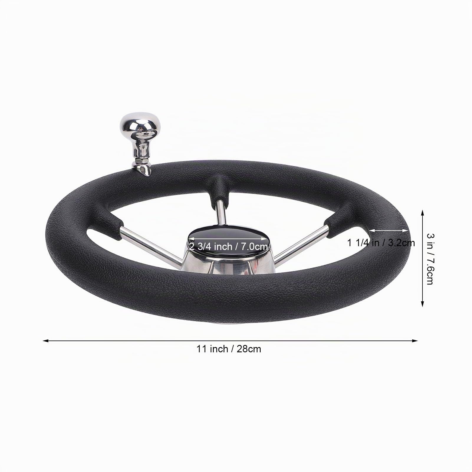 Volant Marin, Bateau 11 pouces, 5 rayons, 25 degrés, acier inoxydable, ajustement universel pour bateaux, yachts, bateaux à moteur, bateaux de pêche, navires