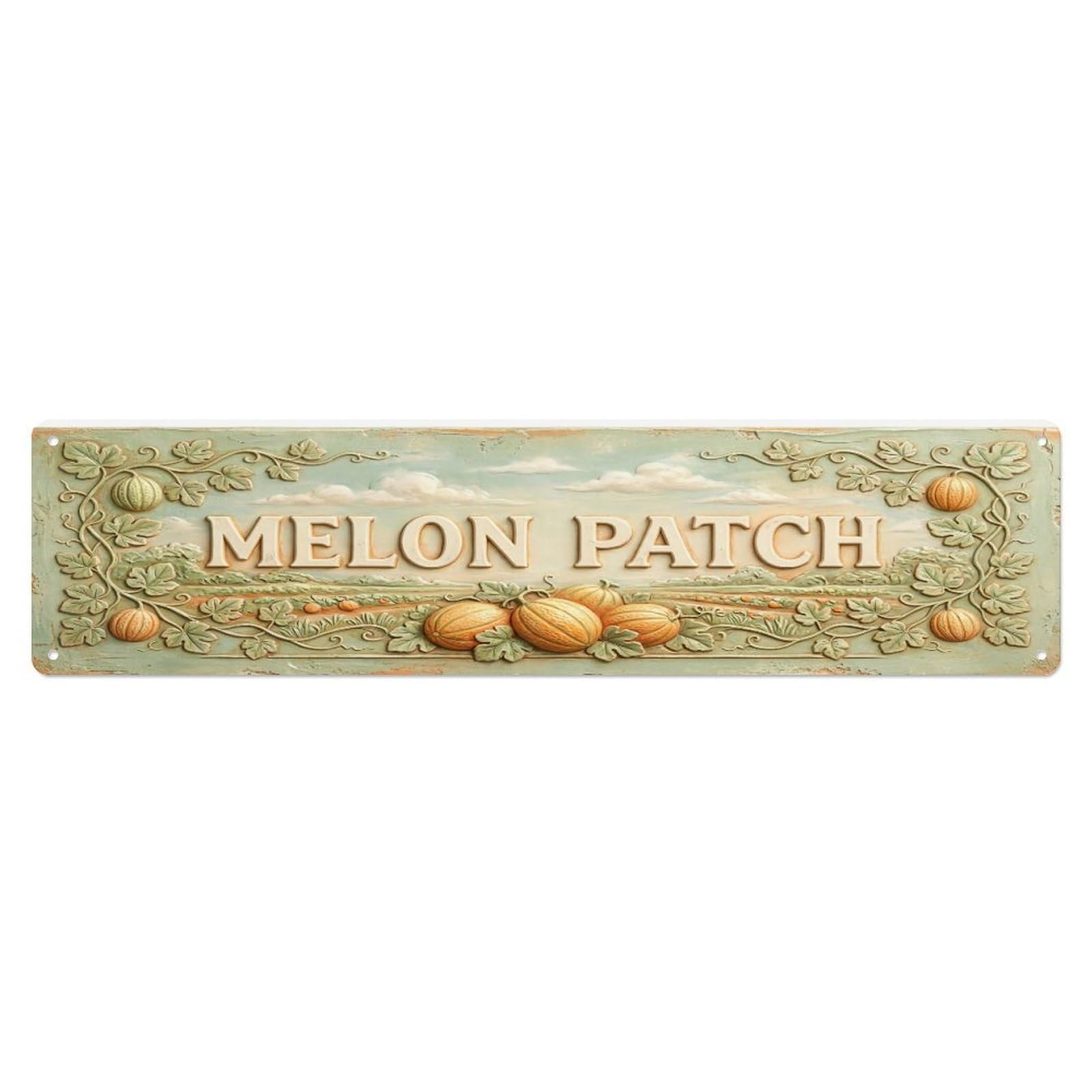 Fqcyn Style Metal Tin Sign Vintage Cottagecore Garden Melon Patch