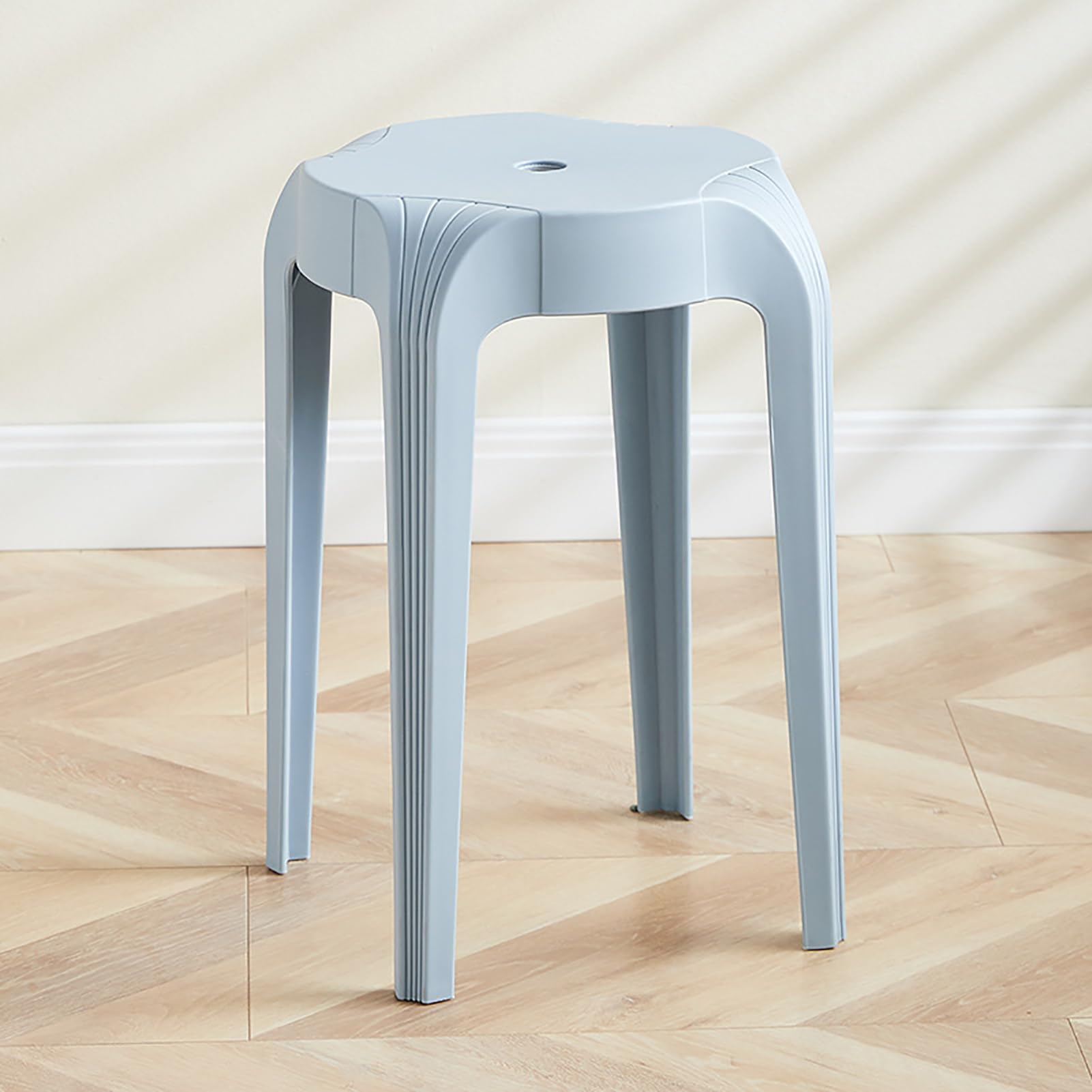 Tabouret empilable en plastique coloré et rond pour salle de classe et cafétéria