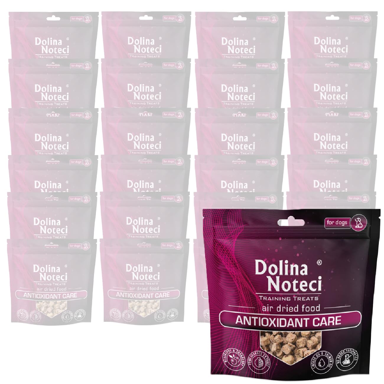 Dolina Noteci Training Treats Antioxidant care przysmaki dla psa z wołowiną i kaczką bogate w przeciwutleniacze 130g x 24